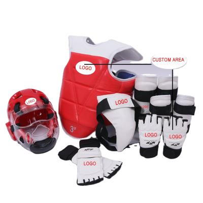 China Custom Taekwondo Speed ​​Glove Chest Protector Head Guard Set Jockstrap Protector Martial Arts Training Equipment 1-5# for sale