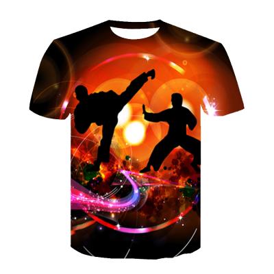 China Custom Round Neck Breathable Sublimation Warm Transfer T-Shirt For Karate for sale