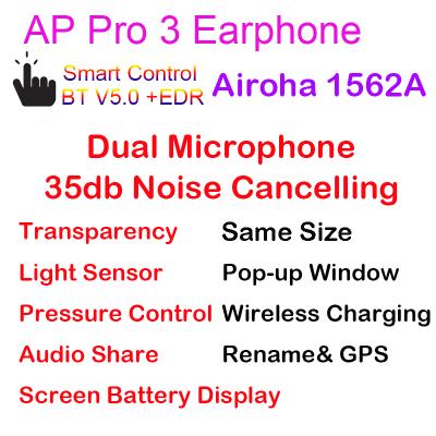 China i500 pro wireless earphone tws perfect sound active noise canceling rename gps setting air pro earphone 3 in ear earbuds for sale