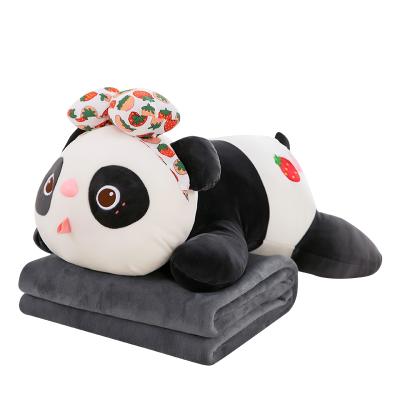 China High Quality Eco - Friendly Zipper Design Panda Plush Toy Pillow With Cover for sale