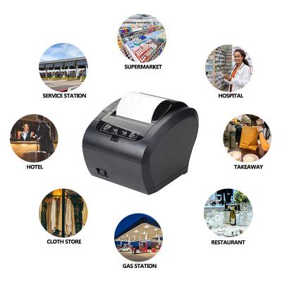 China Bill Printer ZY306 80mm POS Receipt Bluetooth Thermal Printer High Quality Abundant Interfaces Black And White for sale