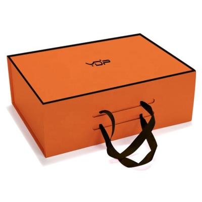 China Materials Lid Magnetic Closure Recycled Box Foldable Gift Packaging Paper Printing Box With Ribbon for sale