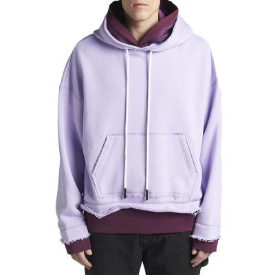 China Heavy Custom Terry Men Anti-wrinkle Double Layer High Quality Cotton Unisex Oversized Pullover Plain French Hoodie for sale