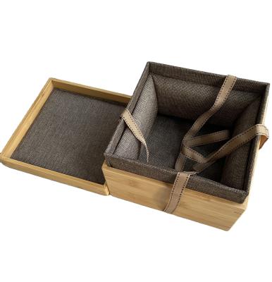 China Handmade bamboo wooden gift box with customer size for sale for sale