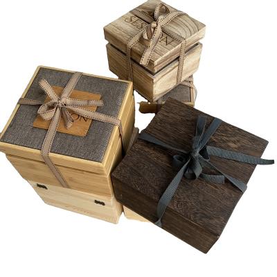 China Handmade fashionable wholesale custom shape paulownia wood packaging box for sale