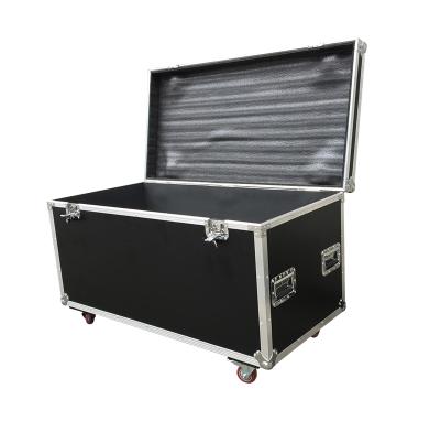 China Large custom style black carry trunk case, foam interior lining and locking wheels for sale