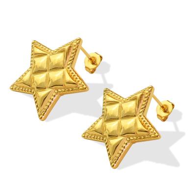 China High quality non tarnish gold plated star simver earrings studs sets stainless steel designer for sale