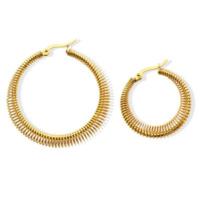 China High Quality Trending Oversized Circle Earrings Set Stainless Steel Woman Jewelry for sale