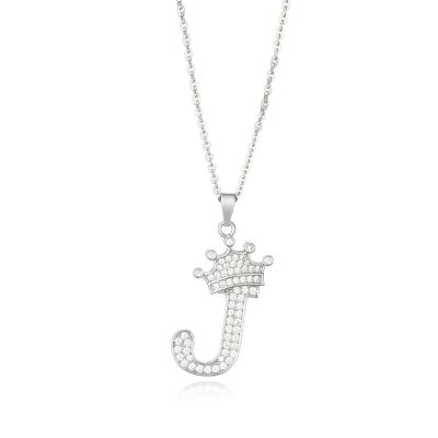 China Environmentally Friendly Hip Hop Cubic Zircon Charm Jewelry Iced Out Simulated Diamond Name Letters Pendant Necklace for sale