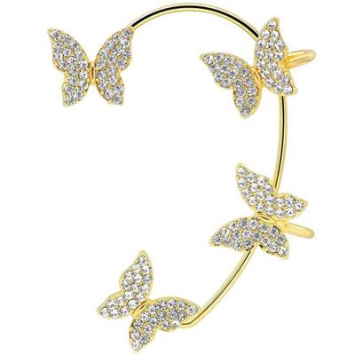 China 2022 Trend Friendly Material Butterfly Ear Cuff Wrap Chenille Earrings Around Ear Butterfly No Piercing Ear Clip Earrings for sale