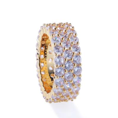 China High quality luxury zircon sparkle diamond gold jewelry bling bling silver ring for sale