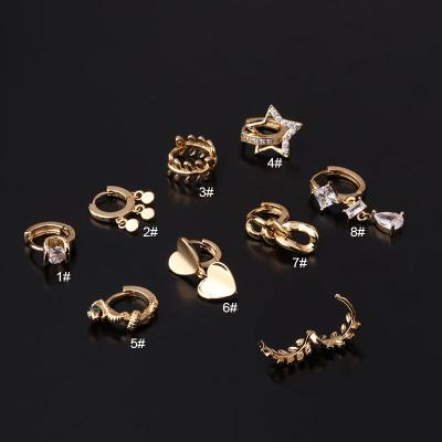 China 2022 Fashionable Tasty Easy Post Zircon Huggie Circle Earrings For Women Girls for sale