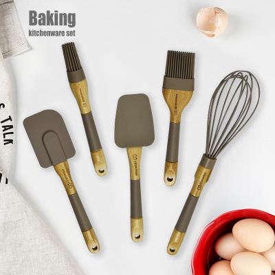 China Viable Wholesale Silicone Nonstick Cookware Supplier Dropshipping Wooden Handle Cookware Set for sale