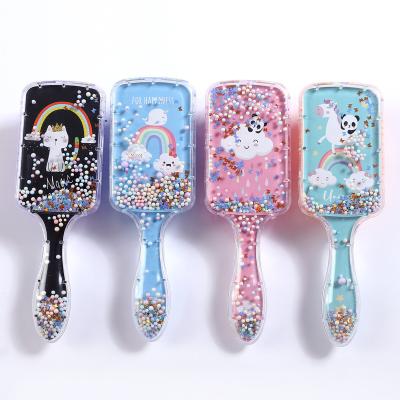 China Home Durable Anti-static Wet Hair Brush Cute Plastic Hair Comb Airbag Hairbrush Transparent Plastic Comb for sale