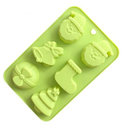 China Viable Cookie Forming Decorating Silicone Mold For Cake Christmas Gifts Chocolate Cake Mold 3D DIY Baking Mold for sale