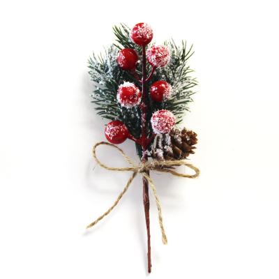 China Cedar Cones Pine Branch Decorative Set Branches Natural Pinecones Acorns Christmas Artificial Red Wreath Wedding Berries Christamas Decoration for sale