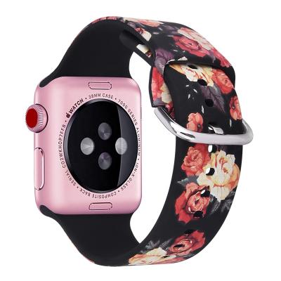 China Comfortable OEM Customized Silicone Rubber Replacement Strap Comfortable Watch Band For Apple Watch Band for sale