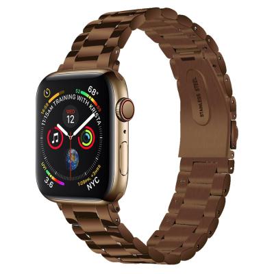 China Fashion Gold Stainless Steel Watch Band Cuprous Strap For Apple Watch Series 4 40mm 44mm for sale