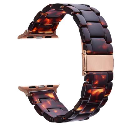 China Resin Resin Strap For Apple Watch Band 38mm 40mm Series 5/4/3/2/1 Women Man With Stainless Steel Buckle For Apple Watch Strap for sale