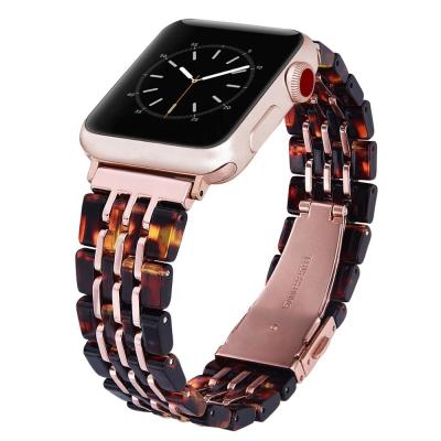 China High Quality Durable Stainless Steel and Resin Watch Band Strap for Apple Watch,Adjustable Resin Band for iWatch Band 22mm for sale