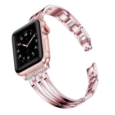 China For Apple Watch Bracelet Elegant Diamond Luxury Women Jewelry Alloy Stainless Steel Bracelet Strap Replacement Band For Apple Watch Band for sale