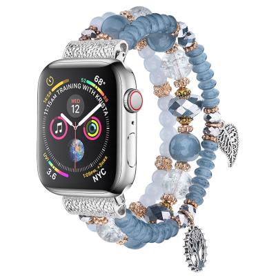 China Handmade Plastic Pretty Ladies Beads Watch Band Strap for Apple Watch, Hot Replacement Watchband for iwatch 1 2 3 4 for sale