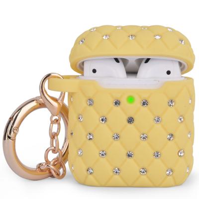 China For Earphone Portable Full Protective Shinny Bling Rhinestone TPU Case Cover For Airpod 2 1 for sale