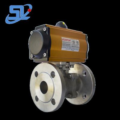 China General Custom High Temperature Pneumatic Flanged Ball Valve With Pneumatic Actuator for sale