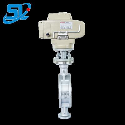 China General China Supplier SS304 SS316 High Temperature Cast Iron Material Electric Operated Offset Butterfly Valve for sale