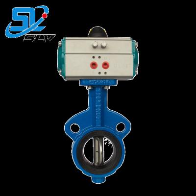 China General Pneumatic Wafer Lined WCB Butterfly Valve Body SS304 Disc PTFE EPDM Seal Seat for sale