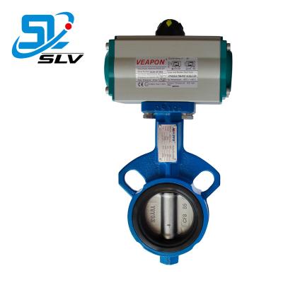 China SS304 Wafer Hook Centerline Butterfly Valve General Pneumatic Disc PTFE EPDM Seal Seat SS316 Body for sale