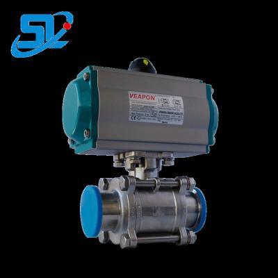 China DN15 General Ball Valve Investment Cast Iron High Pressure Valve With Double Acting Pneumatic Actuator For Food for sale