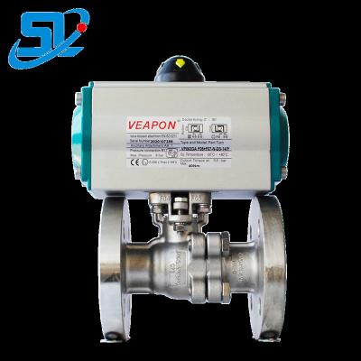 China General Pneumatic Control Actuator Stainless Steel Spring Flanged Ball Valve With PTFE Seals For Steam Gas for sale