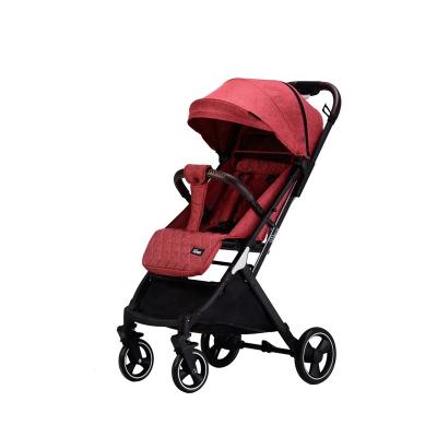 China New Design Factory One Canvas Step Folding Lightweight Big Wheel Baby Stroller Manufacturers for sale