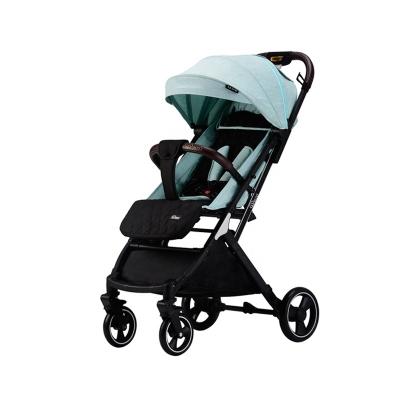 China Luxury Lightweight Canvas Child Safety One Step Folding Big Wheel Stroller Baby Happy for sale