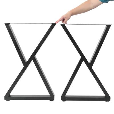 China Easy Installation Professional Nordic Style Metal Table Legs For Cafe Office Chair DIY X Shape Sturdy Furniture Legs For Dining Office Table for sale