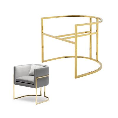 China Modern Metal Dining Chairs Sofa Chair Frame Steel Gold Brushed Durable Chair Base Stand For Home Furniture for sale