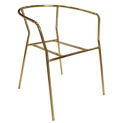 China Nordic modern creative hotel modern chair restaurant bar restaurant iron personality gold furniture cavity back lounge chair dining chair for sale