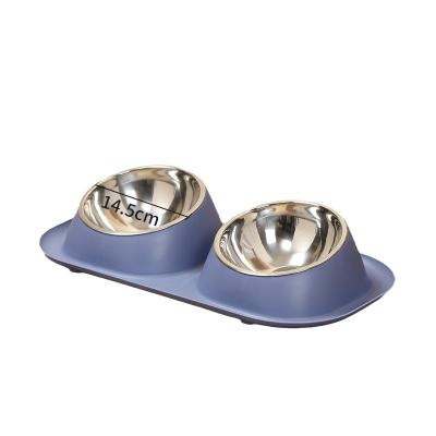 China Sustainable Detachable Stainless Steel Dog Bowls Double Dog Water Food Bowls Pet Feeder Bowls for Puppy Medium Dogs Cats for sale