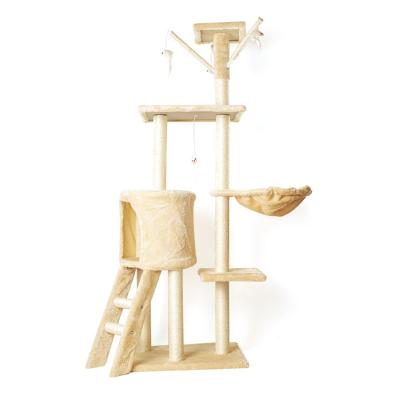 China Cats Shelf Cat Climbing Frame Nest Cat Tree One Large Sisal Toy Jumping Platform Catching Column cat climbing frame for sale