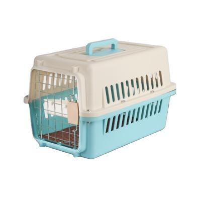 China Popular Outdoor Iron Door Pet Carrier Airline Transport Carrier Travel Box Basket Cat Dog Flight Cage dog cage for sale