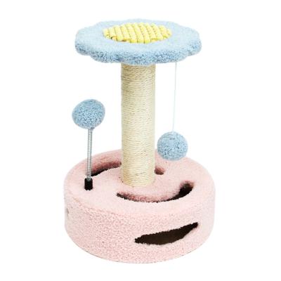 China Popular Hot Sale Small Cat Tree Flower Cat Tree and Scratcher Playing Scratching Cat Toy for sale