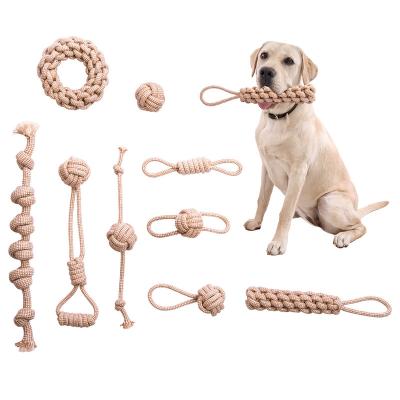 China Stocked Manufacturer wholesale beige chew dog cotton rope toys for sale