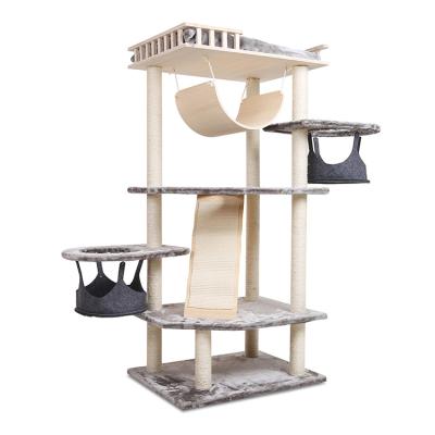 China Sustainable Activity Tower With Scratching Posts Large Cat Tree Modern Large Cat Tree Tower Condo House for sale