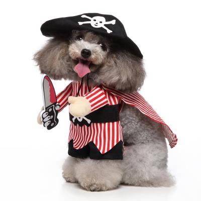 China Stocked Hot Selling Funny Pet Chucky Dog Clothes Chucky Doll Holding A Knife Halloween Pet Dog for sale