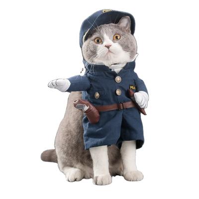 China Sustainable Pet change into cat clothes Christmas Halloween funny cat clothes upright funny cat clothes for sale