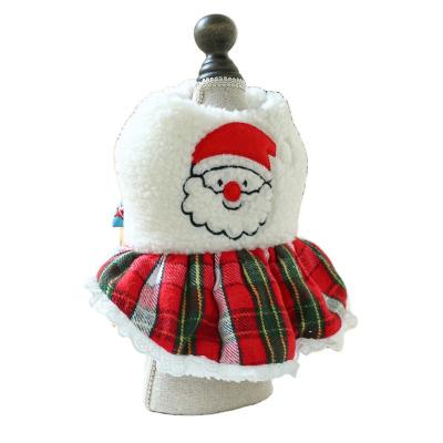 China Sustainable Wholesale Christmas holiday Christmas Santa Claus cotton dress pet clothing dog cat clothing pet clothing dogs for sale