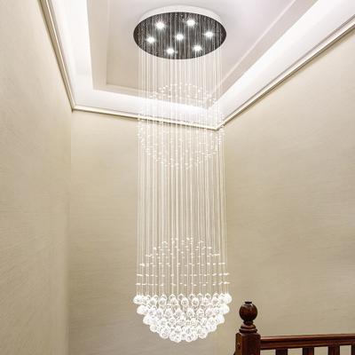 China Modern light luxury dome crystal chandelier suitable for hotel lobby stairs for sale