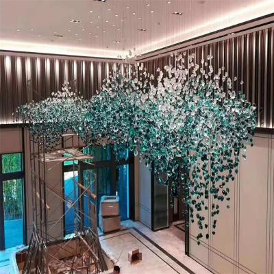 China Custom Luxury Large LED Pendant Light Crystal Modern Creativity Decoration Villa Lobby Hotel Chandelier for sale