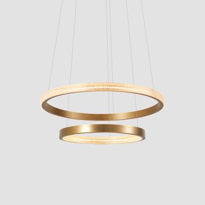 China Bedroom living room ring style beautiful acrylic chandelier Nordic creative chandelier lighting suitable for exhibition hall lobby for sale